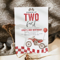 Growing Up Two Fast Red Dirt Bike Boy Birthday