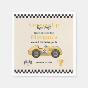 Growing Up Two Fast Yellow Race Car Kids 2nd  Napkin