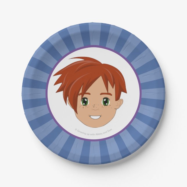 Growing up with Abbey and Sam Party Plates (Sam) (Front)