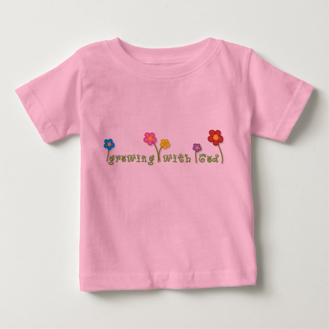 Growing with God Christian baby tee (Front)