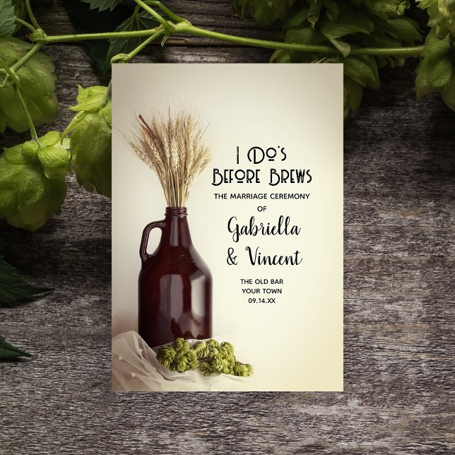 Growler, Hops and Wheat Brewery Wedding  Tri-Fold Programme (Creator Uploaded)