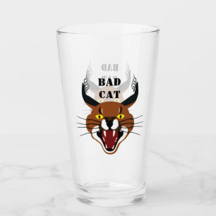 Growling Caracal Bad Cat Glass