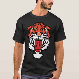 Growling Mouth Open Bengal Tiger Birthday Men Wome T-Shirt