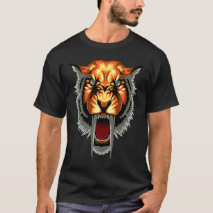 Growling Mouth Open Bengal Tiger Cat T-Shirt