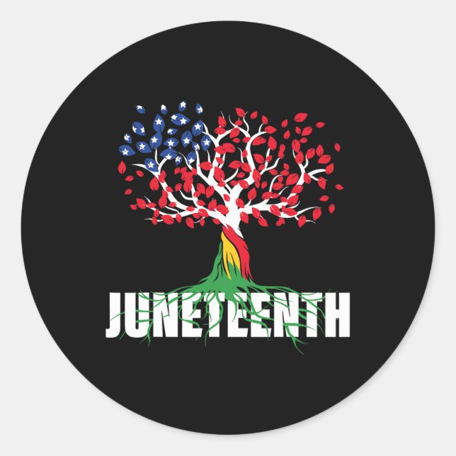 Grown African Root Tree Juneteenth Black Freedom  Classic Round Sticker (Front)