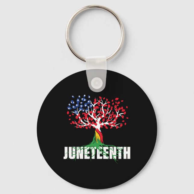 Grown African Root Tree Juneteenth Black Freedom  Key Ring (Front)