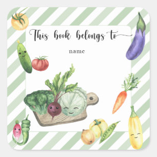 Grown Baby Shower bookplate - this book belongs to Square Sticker