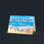 Grown Daughter Birthday With Treasured Seashells Card<br><div class="desc">A soft, coastal scene features a charming collection of seashells arranged along the shoreline, with gentle waves rolling in behind them. The birthday message to your daughter is styled in a playful, wave-inspired script that captures the carefree beauty of the beach. Thoughtfully designed for a teen or adult daughter, this...</div>