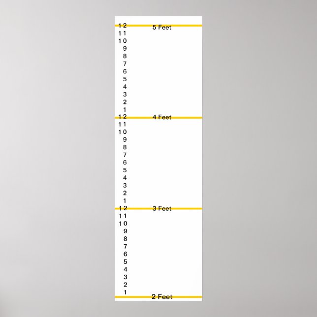 Growth Chart - lines, Feet, Inches (Front)