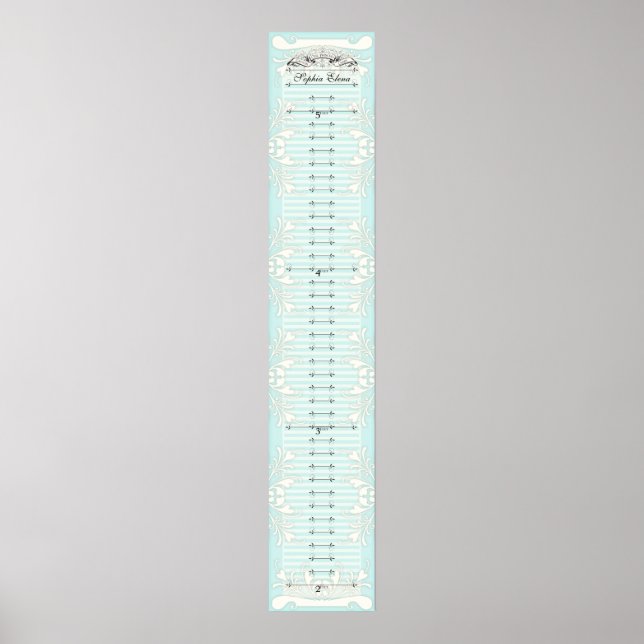 Growth Chart - Our Princess Hearts Swirls Banner (Front)