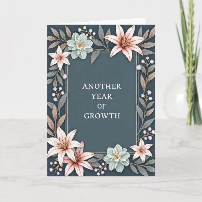 Growth Floral Birthday Card (Front)