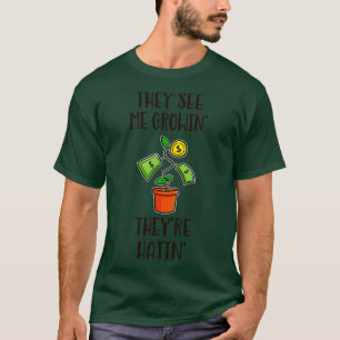 Growth Hustle Finance Money Tree Investing T-Shirt