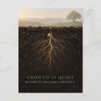 Growth Is Quiet Announcement Postcard