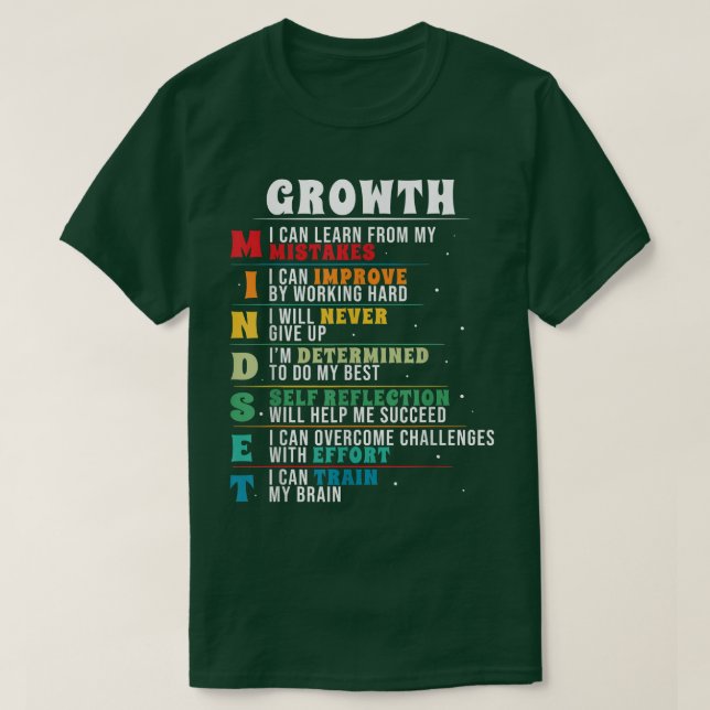 Growth Mindset Brain Motivation Smart Entrepreneur T-Shirt (Design Front)