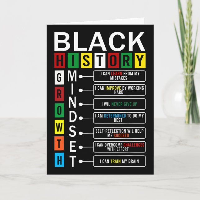 Growth Mindset Definition Cool Black History Month Card (Front)