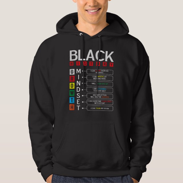 Growth Mindset Definition Cool Black History Month Hoodie (Front)