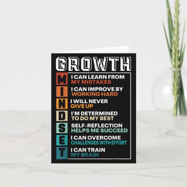 Growth Mindset Definition Motivational Quote Inspi Card (Front)