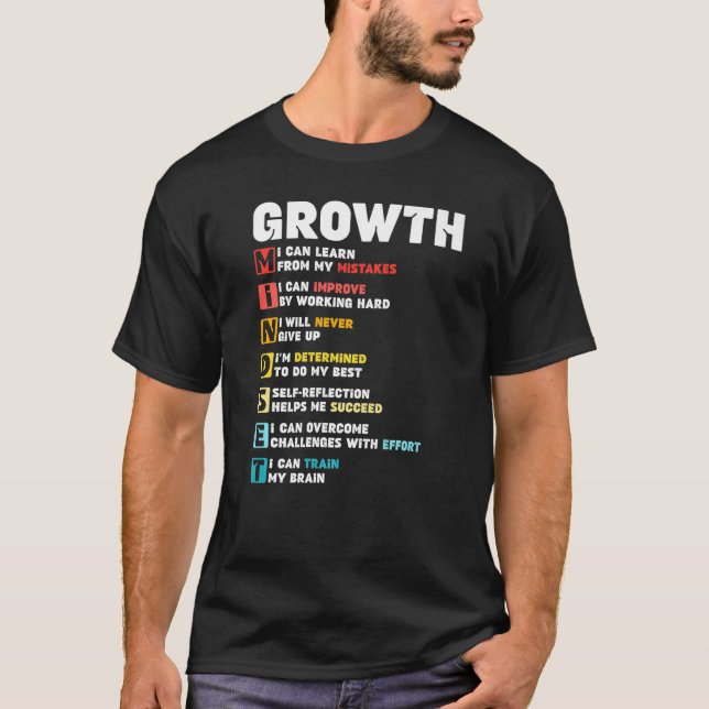 Growth Mindset Definition Motivational Quote Inspi T-Shirt (Front)
