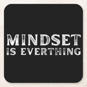 Growth Mindset Entrepreneur Teacher Fitness Motiva Square Paper Coaster