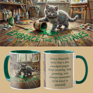 Growth Mindset Kitten Animalcore Therapy Art Mug