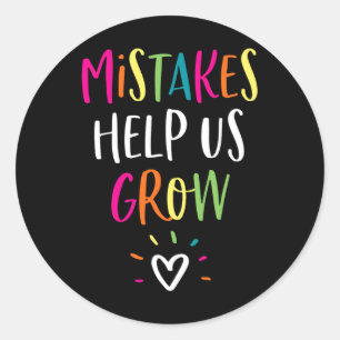 Growth Mindset  Positive Back to School Teacher St Classic Round Sticker
