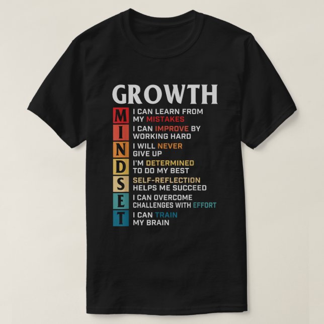 Growth Mindset Quote Positive Motivation Shirt (Design Front)