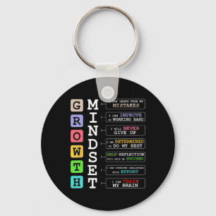 Growth Mindset Shirt Positive School Clroom Teache Key Ring