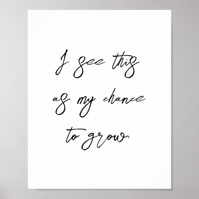 Growth Mindset Success Affirmation Positive Quote Poster (Front)