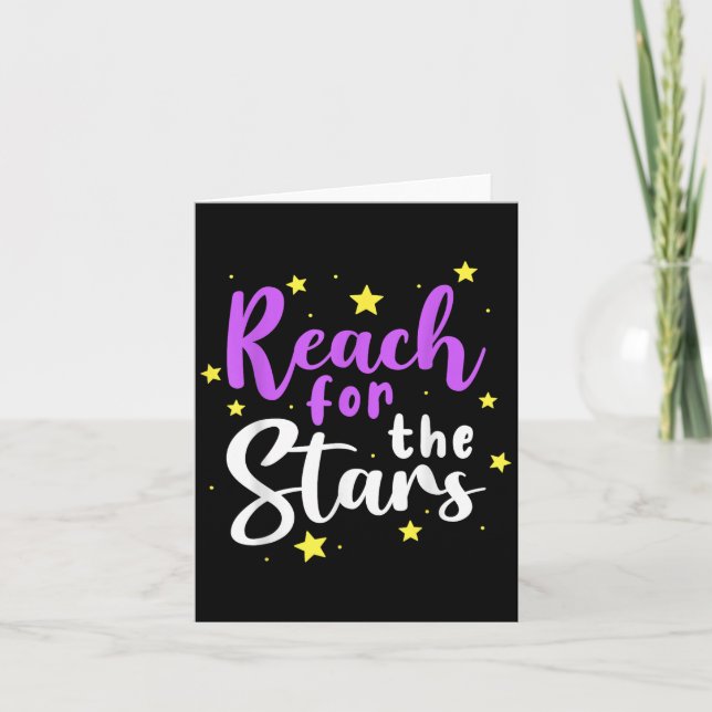 Growth Mindset Teacher Reach For The Stars  Card (Front)
