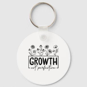 Growth Not Perfection Floral Special Education Tea Key Ring