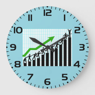 Growth Success Progress Bar Chart Large Clock