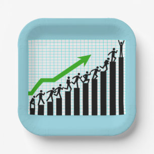 Growth Success Progress Bar Chart Paper Plate