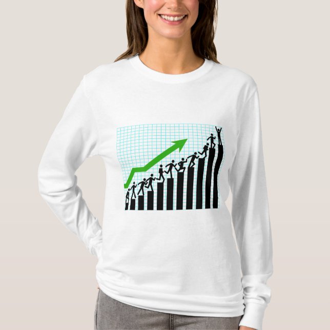 Growth Success Progress Bar Chart T-Shirt (Front)