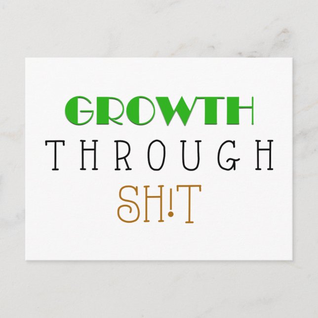 Growth Through Poop, Daily Affirmation Flash Card (Front)
