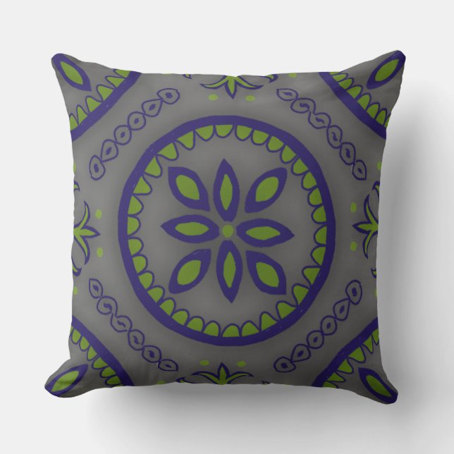 Grray Talavera Tile Cushion (Front)
