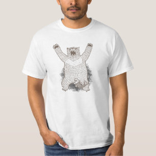 Grrr Funny Bear Roaring White Shirt