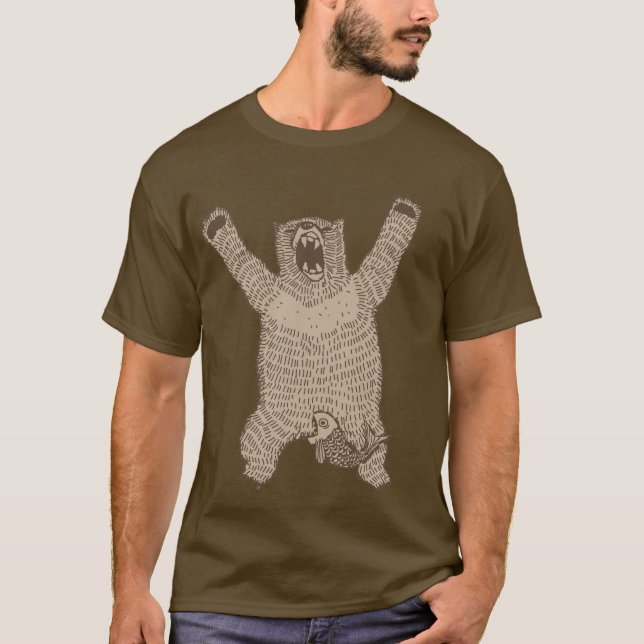 Grrr Roaring Bear Accident Dark Shirt (Front)