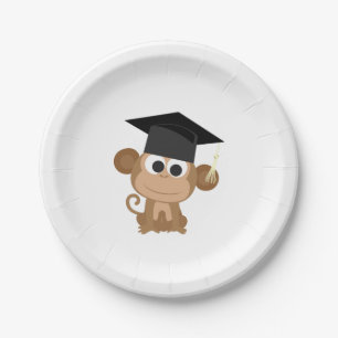 Gruaduation Monkey Paper Plate