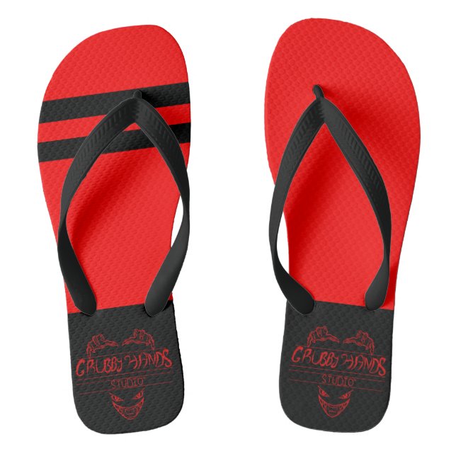 Grubby Hands Studio Red Flip Flops (Footbed)