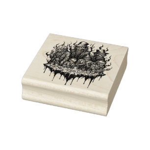 Gruesome Skeleton Crew Rubber Stamp