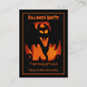 Gruesome Vampire Bat Silhouette Halloween Store Business Card