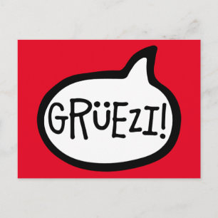 Grüezi! Hello in Swiss German, Schwiizerdütsch Postcard