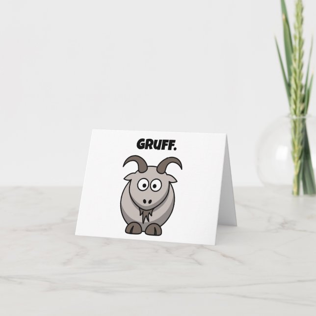 Gruff Grey Goat Funny Fairy Tale Cartoon Card (Front)