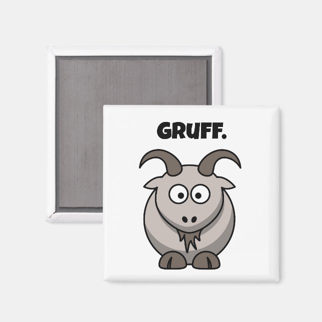 Gruff Grey Goat Funny Fairy Tale Cartoon Magnet (Front/Back)