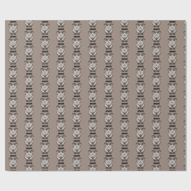 Gruff Grey Goat Funny Fairy Tale Cartoon Wrapping Paper (Flat)