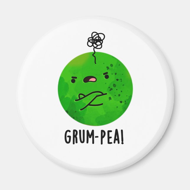 Grum-pea Funny Grumpy Pea Veggie Pun Magnet (Front)