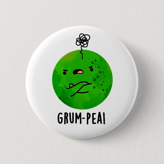 Grum-pea Funny Veggie Pun  6 Cm Round Badge (Front)