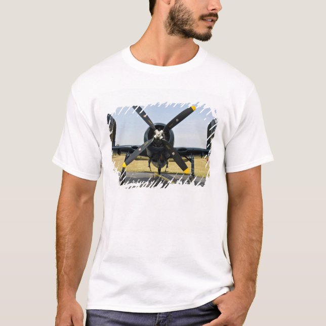 Grumman F8F Bearcat Navy Carrier Fighter on the T-Shirt (Front)
