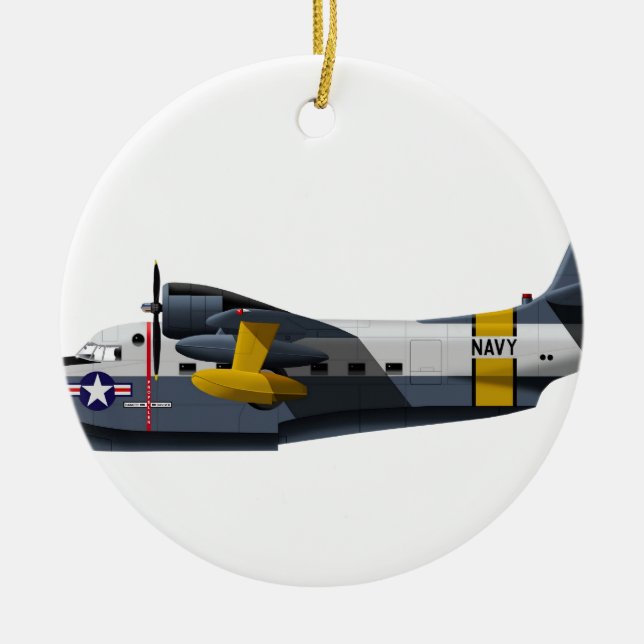 Grumman HU-16B Albatross 1906 Ceramic Tree Decoration (Front)
