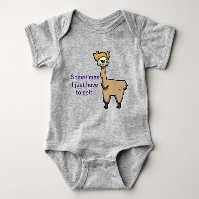 Grump Llama Baby Bodysuit (Front)